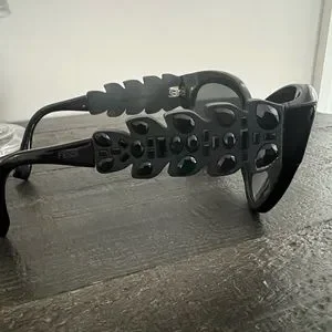 Fendi 0139 Crocco Crystal FF0139S Black Rubber Mirrored Sunglasses Round Runway FENDI 0139 CROCCO Crystal FF0139S Black Rubber Mirrored  main image 4
